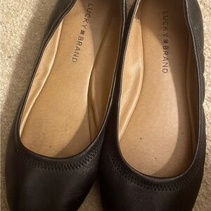 Lucky Brand Black Emmie Ballet Flats 8-1/2 in Leather
